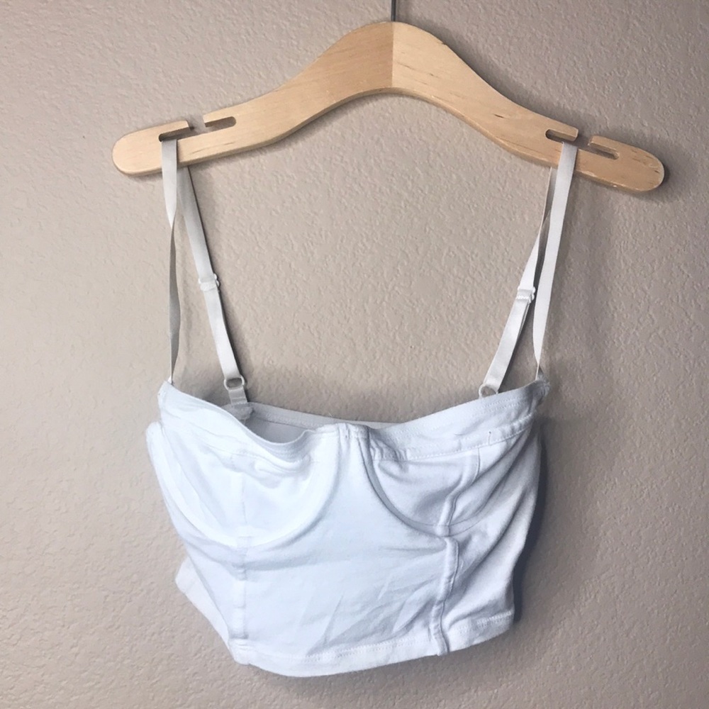 American apparel crop top/ wire bralette